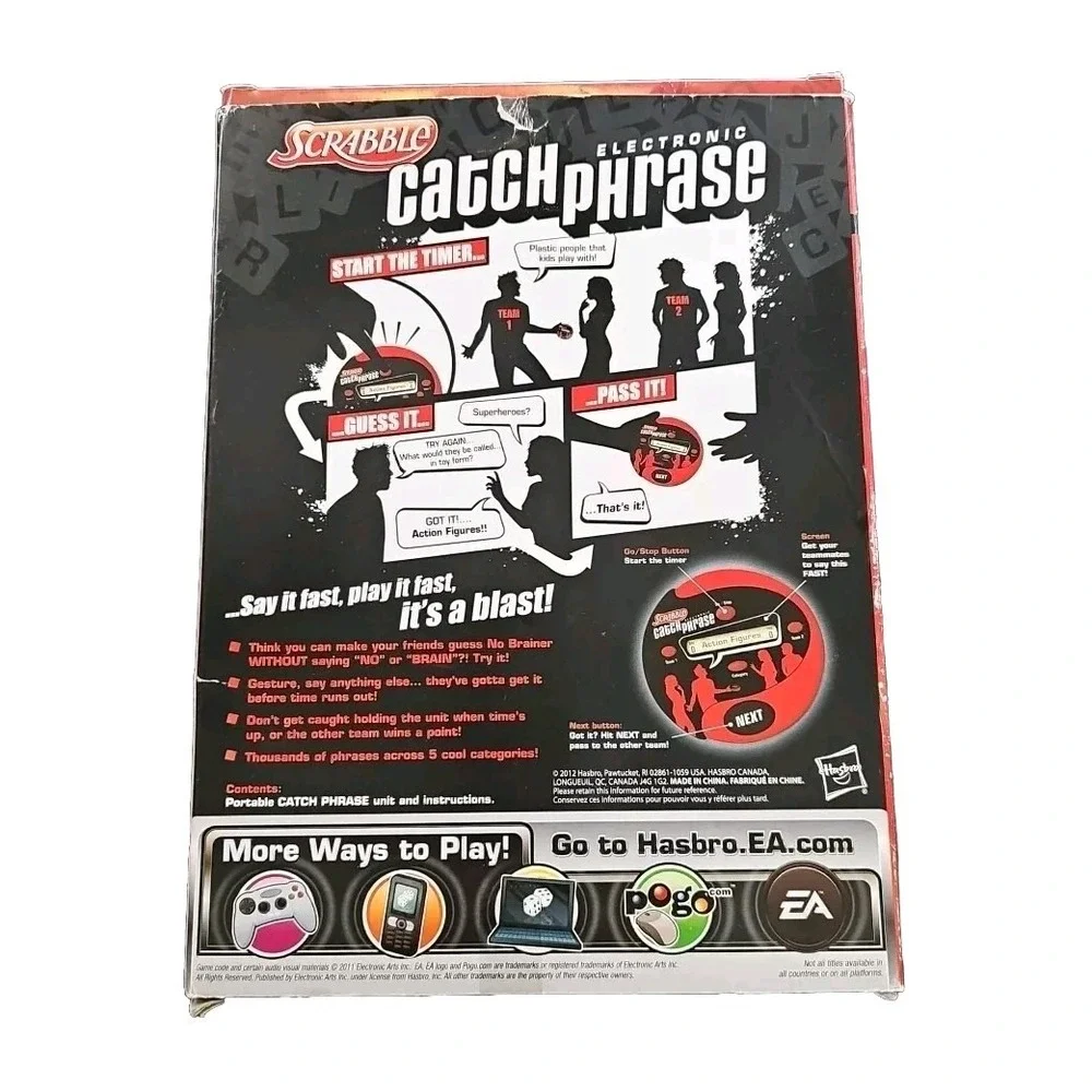 Hasbro Scrabble Catch‎ Phrase Electronic Game Handheld Complete CIB Manual